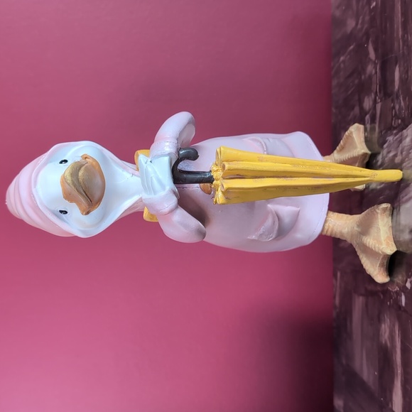 ❌SOLD❌Spring Duck Figurine With Raincoat and Umbrella ☔ - Picture 3 of 4